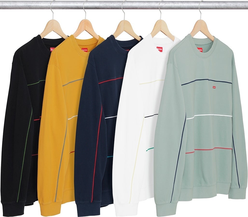 Multicolor Piping Pique Crewneck